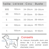 guide des tailles Harnais petit chien