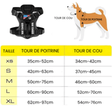 Guide des tailles Harnais reflechissant chien
