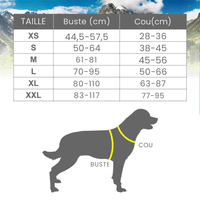 guide des tailles Harnais personnalisable 