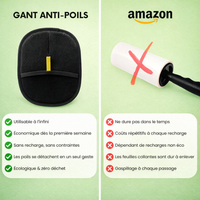 gant anti poils réutilisable et écologique comparaison rouleau