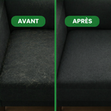 gant anti poils réutilisable et écologique avant après canapé