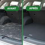 gant anti poils réutilisable et écologique avant après voiture