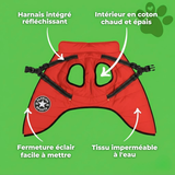 Manteau d’Hiver pour chien 3 en 1 WoufToy rembourré et imperméable