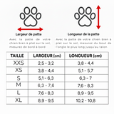 Guide des tailles - Bottes pour chien Hiver Étanches